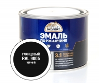ЭКСПЕРТ Эмаль по ржав. 3в1 черный RAL 9005 (1,8кг)/6шт