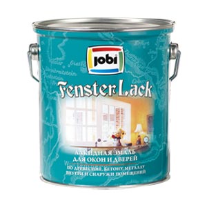 Jobi FENSTERLACK  эмаль для окон белая шелк.п/мат.(2,7л)/ 3шт