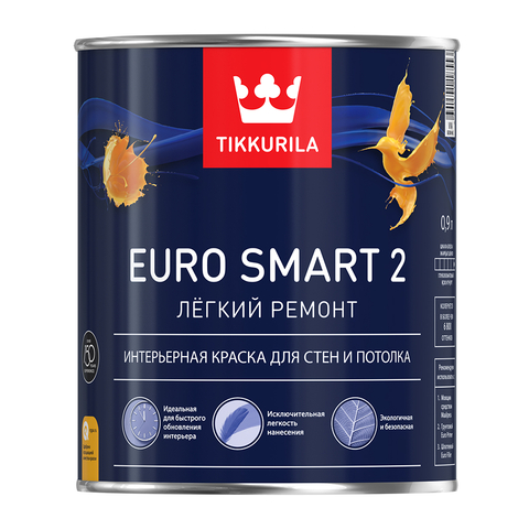 Tikkurila EURO SMART 2 A краска для потолков гл/мат 0,9 л.