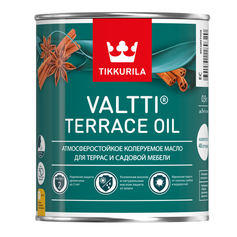 Tikkurila VALTTI  TERRACE OIL масло для террас и садовой мебели EC 0.9 л. (валти террас оил) /6