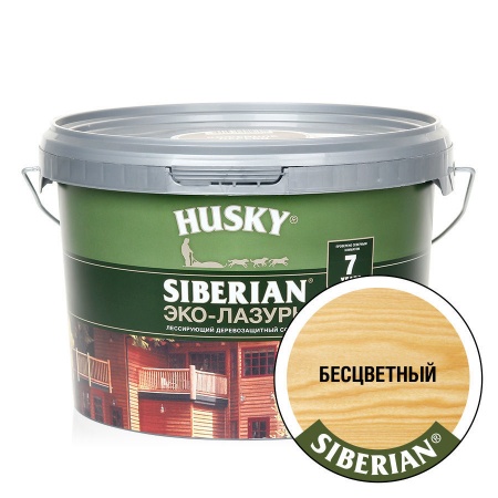 HUSKY SIBERIAN ЭКО-ЛАЗУРЬ Антисептик полуматовый бесцветный 2,5л