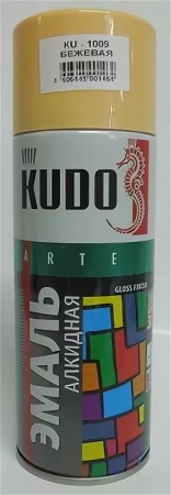 1009 Эмаль универс.бежевая гл. KUDO (0,52л)/12