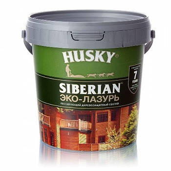 HUSKY SIBERIAN ЭКО-ЛАЗУРЬ Антисептик полуматовый сосна (калужница) 0,9л/6шт