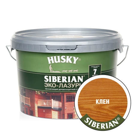 HUSKY SIBERIAN ЭКО-ЛАЗУРЬ Антисептик полуматовый клен 2,5л