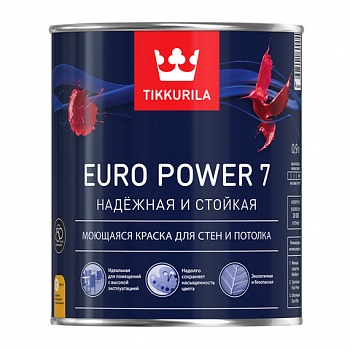 Tikkurila  EURO POWER 7 А моющ. для стен и потолков 2,7л/3шт