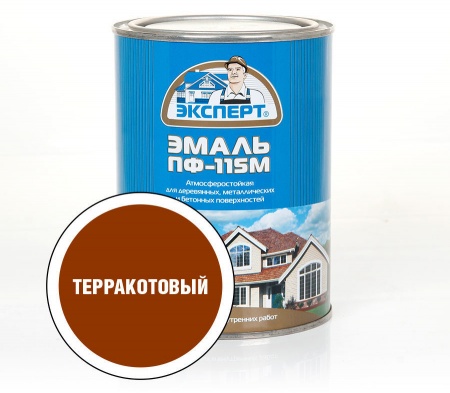 Эксперт Эмаль ПФ-115М гл. терракотовая RAL8004 1,8 кг /6