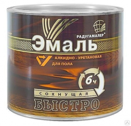 Эмаль для пола АУ желтая быстросохнущая (1,9 кг)/6 Радуга